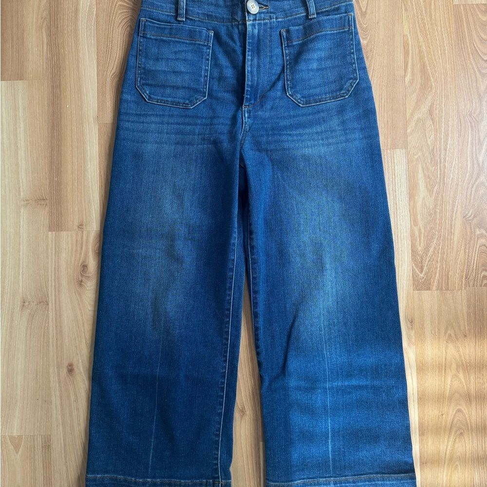 Anthropologie The Colette Maeve Wide Leg Cropped Women's Jeans in Blue